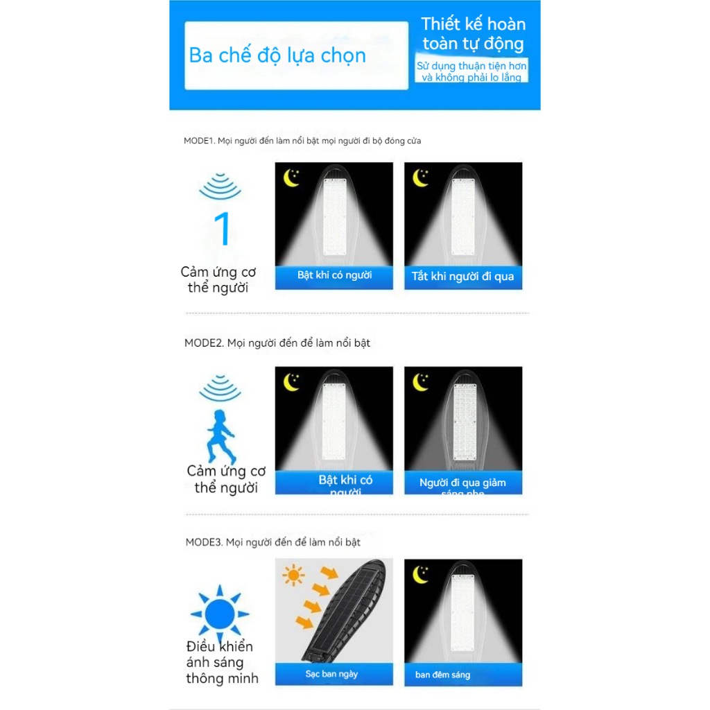 Đèn đường năng lượng mặt trời, đèn cảm biến cơ thể người 60w-80w kèm điều khiển từ xa siêu sáng tiết kiệm điện năng | BigBuy360 - bigbuy360.vn