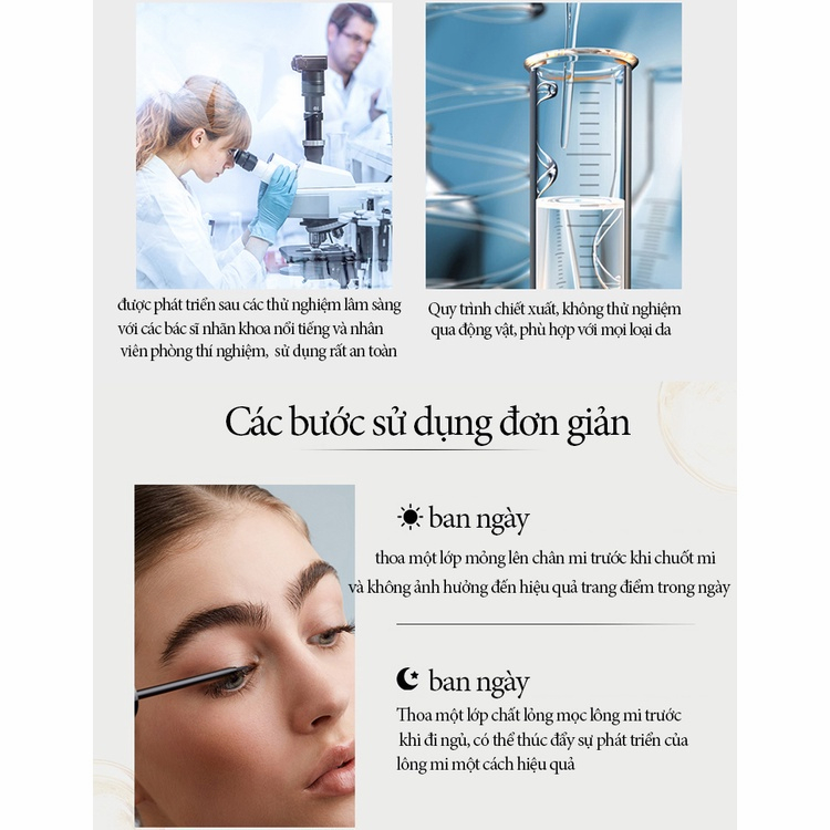 Tinh Chất Mọc Mi 10ML Kích Thích Mọc Lông Mi Làm Dày Lông Mi Nhanh Tự Nhiên Nuôi Dưỡng Mi Dài Và Cong