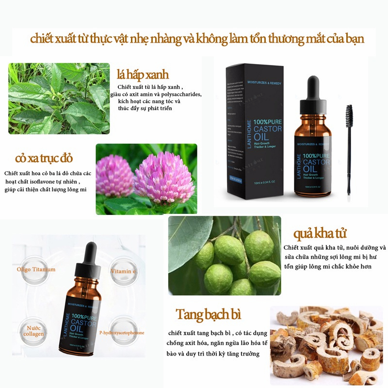 Tinh Chất Mọc Mi 10ML Kích Thích Mọc Lông Mi Làm Dày Lông Mi Nhanh Tự Nhiên Nuôi Dưỡng Mi Dài Và Cong