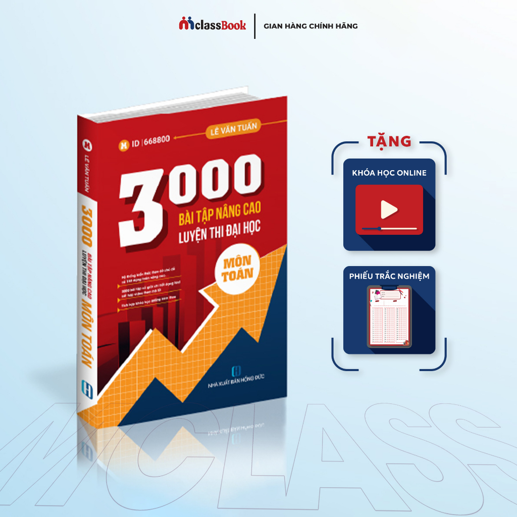 Sách nâng cao Toán lớp 12: 3000 bài tập luyện thi thpt quốc gia bản mới nhất