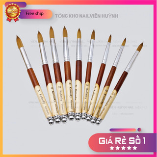 Cọ đắp bột Kolinsky Germany chính hãng - lông cọ mềm mướt , cán gỗ đủ số từ 12-22