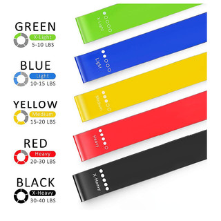 GYMPRO set of 5 Resistance Bands, Exercise Workout Bands for Women and Men, Stretch Bands for Booty