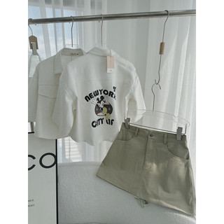 Set 3 món khoác jean in mickey kèm váy và áo dây
