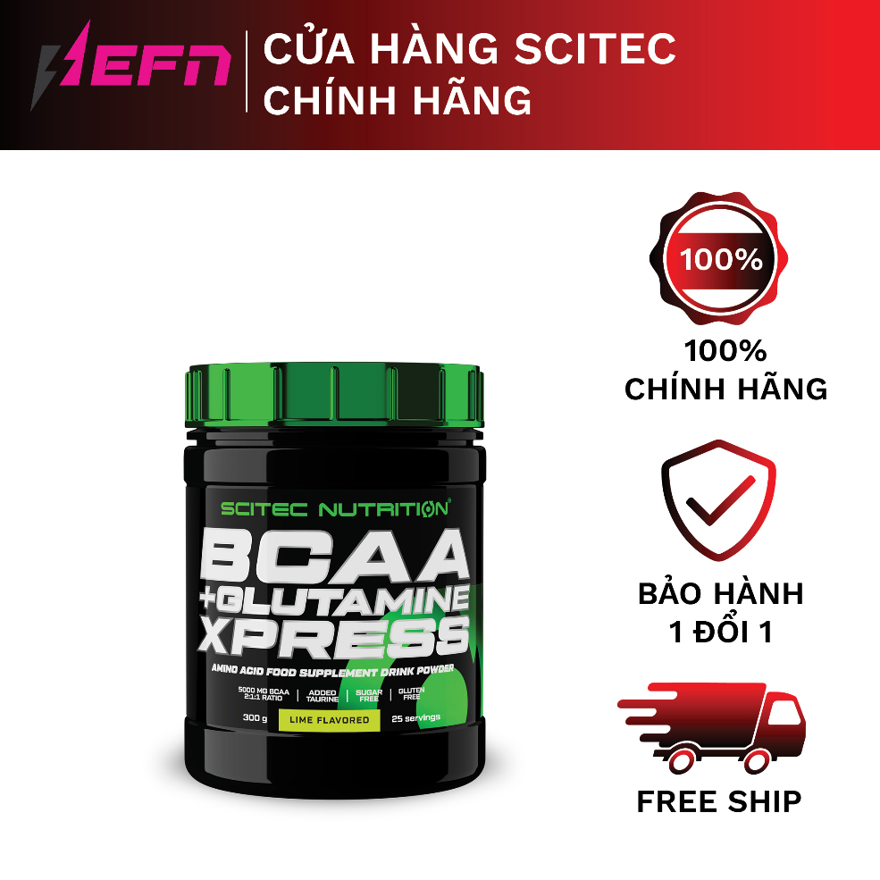 BCAA BCAA Glutamine Xpress SCITEC NUTRITION Phục Hồi Cơ Bắp Chống Dị Hoá Cơ Hũ 300 G - Chính Hãng