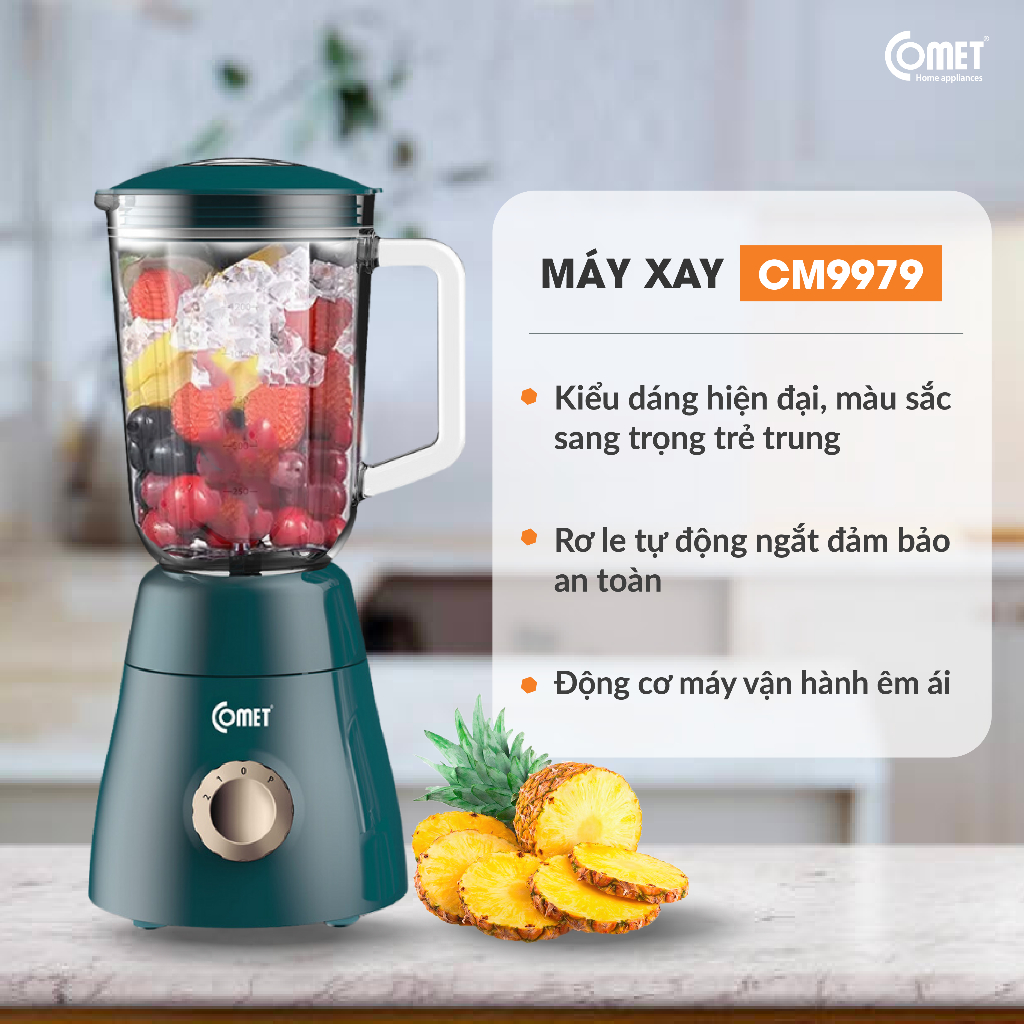 [Mã ELCM81 giảm 8% đơn 800K] Máy xay sinh tố 3 cối 450W COMET - CM9979