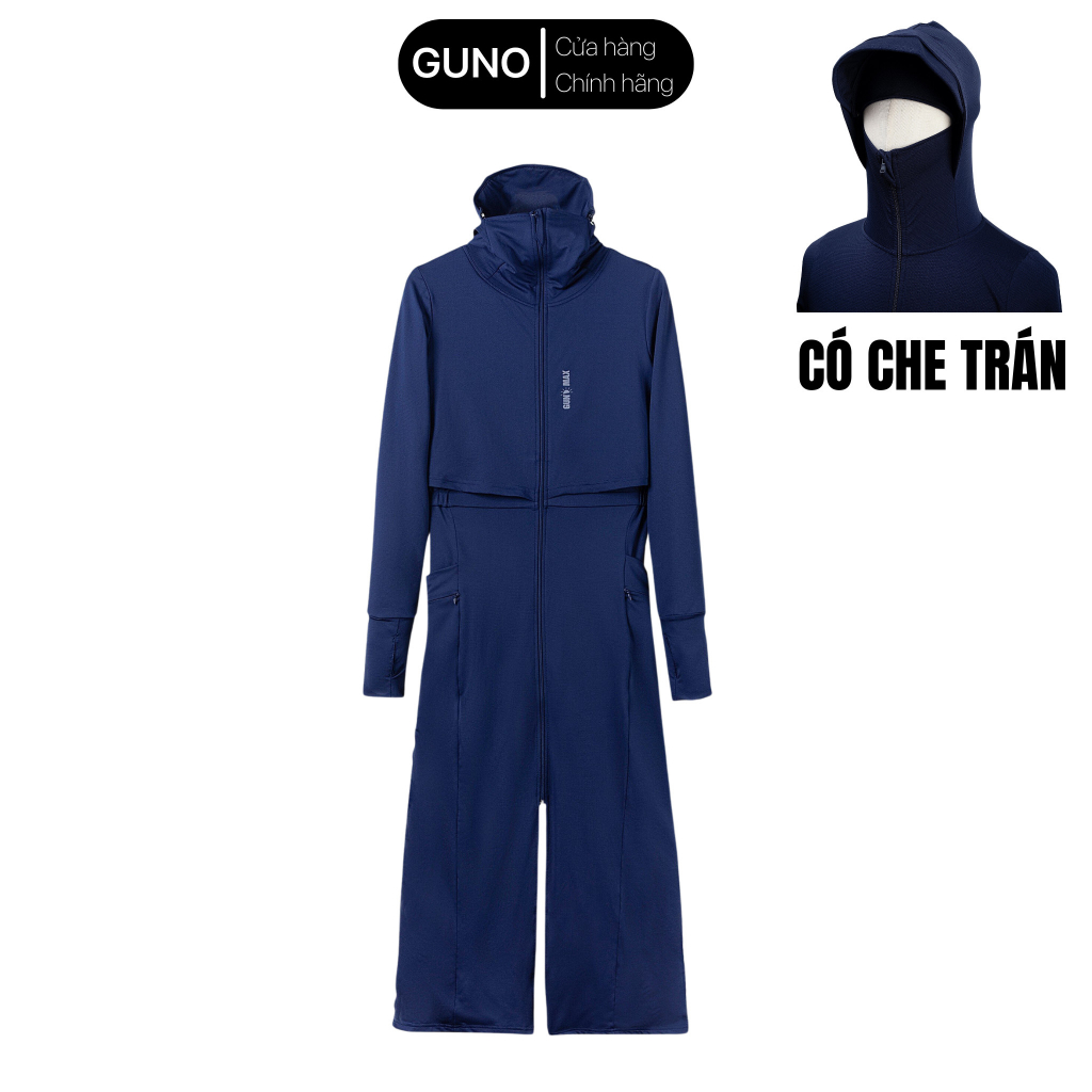 Áo chống nắng toàn thân GUNOMATE 2 lớp chống tia UV UPF 50+ có che trán vành mũ rời 3HANU190 | BigBuy360 - bigbuy360.vn