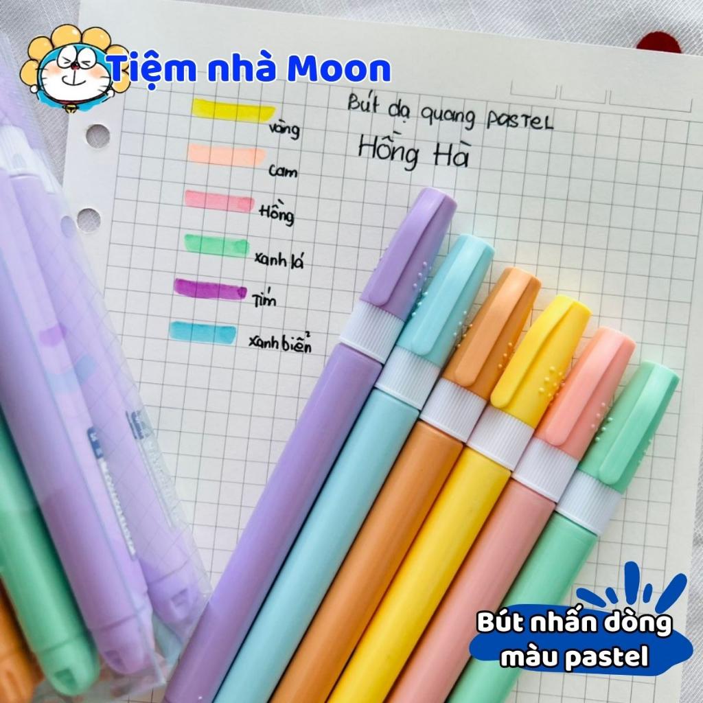 BÚT DẠ QUANG HỒNG HÀ MÀU PASTEL