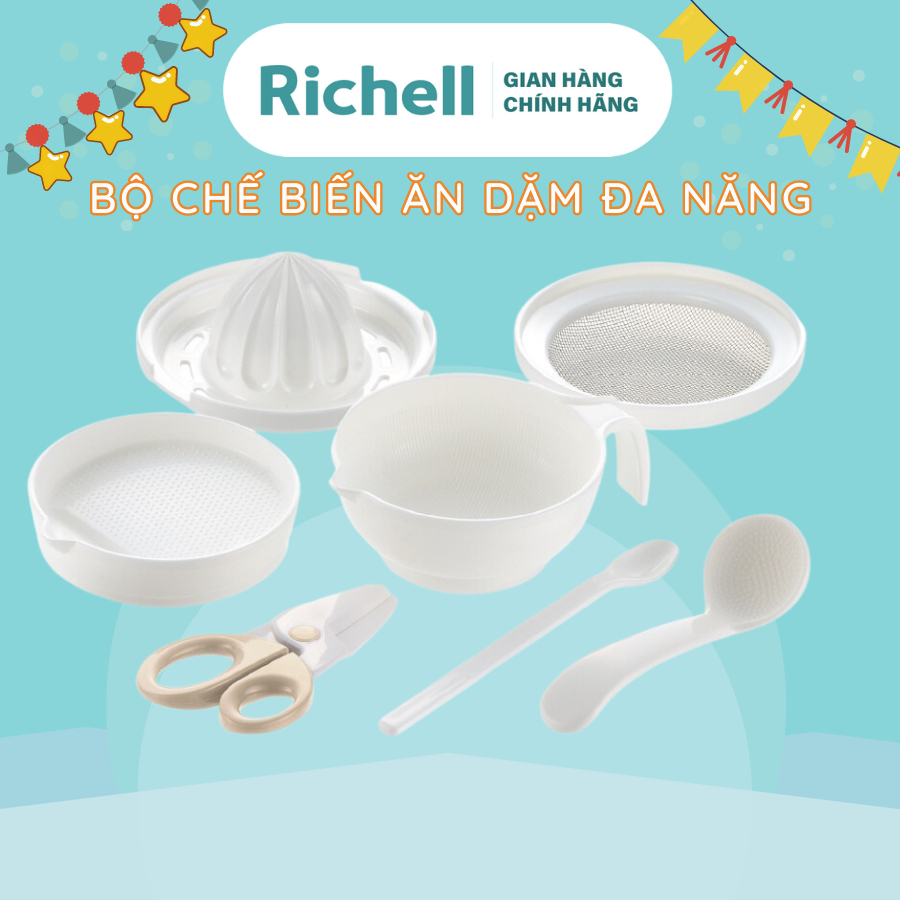 Bộ dụng cụ chế biến ăn dặm đa năng Richell Nhật Bản | Baby