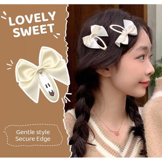 Kẹp TóC HìNh Nơ Satin MàU Trơn Đơn GiảN
