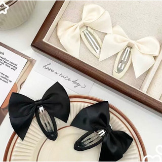 Kẹp TóC HìNh Nơ Satin MàU Trơn Đơn GiảN