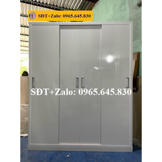 Tủ nhựa đài loan 4 cánh cửa lùa màu trắng 741