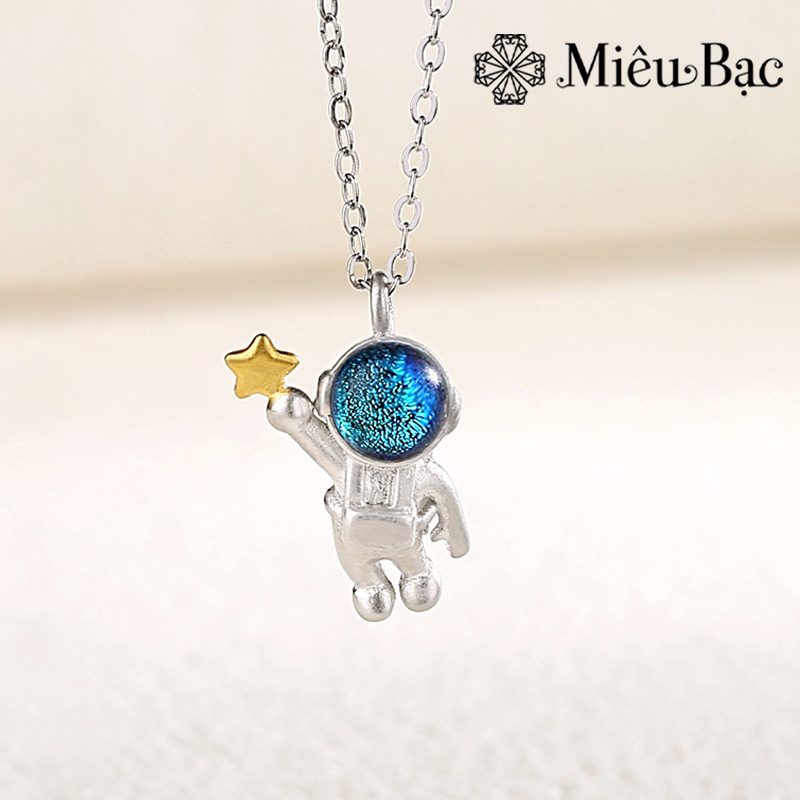 Dây chuyền bạc nữ Miêu Bạc phi hành gia phong cách dễ thương chất liệu bạc 925 phụ kiện thời trang trang sức MD36