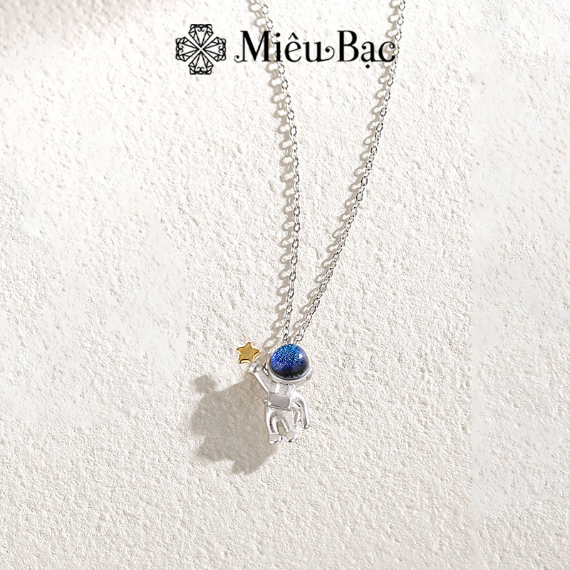 Dây chuyền bạc nữ Miêu Bạc phi hành gia phong cách dễ thương chất liệu bạc 925 phụ kiện thời trang trang sức MD36