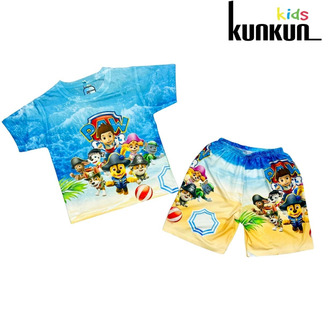 Quần áo bé trai thun lạnh in hình Đội chú chó cứu hỏa KunKun Kid TP022-543-633-805 - Size đại cho bé trai từ 10-60kg