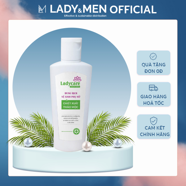 Bọt rửa phụ khoa Ladysofts Premium Laclé 250ml và dung dịch vệ sinh phụ nữ thảo mộc Ladycare 100ml dạng gel - Bộ 2 chai