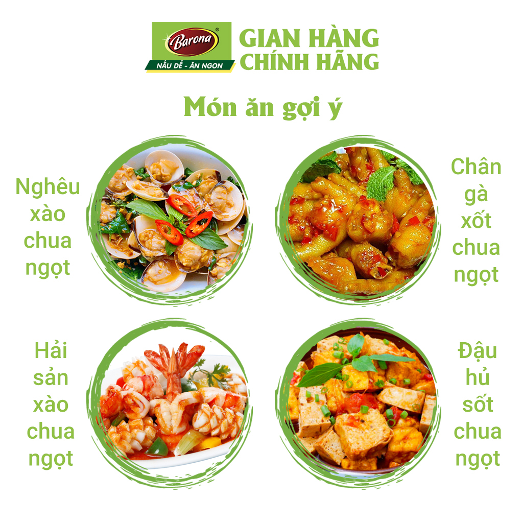 Combo 5 Gói Gia Vị Sườn Xào Chua Ngọt Barona 80g tươi ngon chuẩn vị không cần nêm nếm