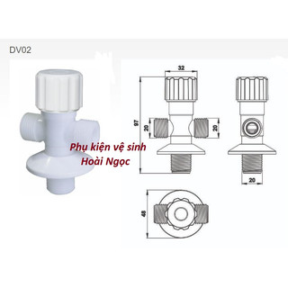 DV02 - Van khoá nước, chia nước ABS 3 đầu chờ HÙNG ANH