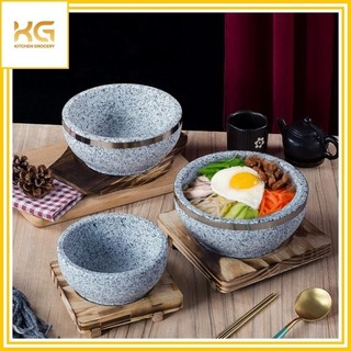 Tô đá giữ nhiệt nấu phở kèm đế gỗ 16cm 18cm 20cm