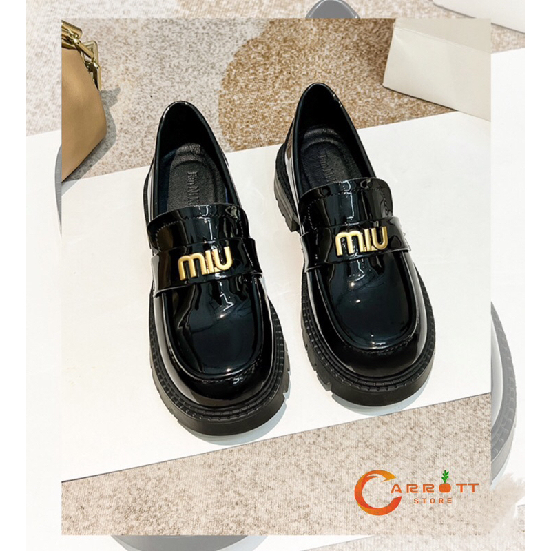 Giày moca miumiu, giày miu, moca da bóng, dép miu