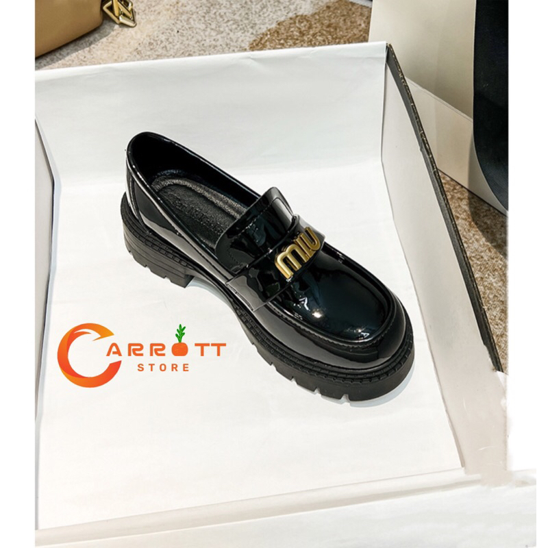 Giày moca miumiu, giày miu, moca da bóng, dép miu