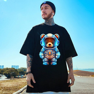 Áo Thun Unisex Gấu Phi Hành Gia , Chất Liệu Cotton Mềm Mát Kiểu Dáng Cá Tính Mã 002