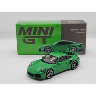 Xe mô hình porsche 911 turbo s python green lhd 1:64