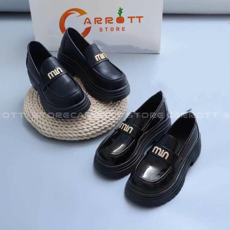 Giày moca miumiu, giày miu, moca da bóng, dép miu