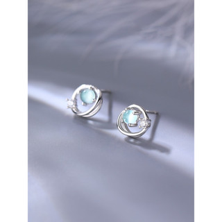 Khuyên tai bạc nữ HELINO Galaxy đá Moonstone đổi màu T19
