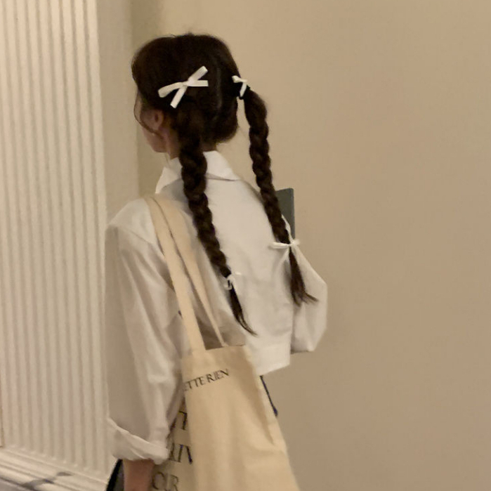 Set 2 kẹp nơ ruy băng 7cm tết tóc kẹp mái ngọt ngào dễ thương Tatitava