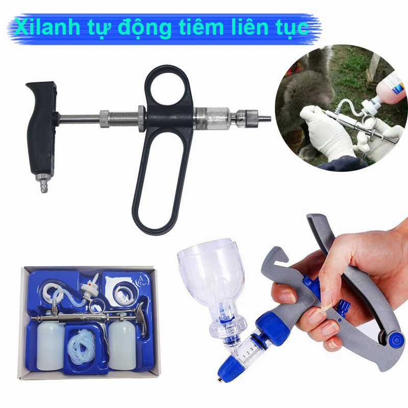 Xilanh tự động tiêm liên tục 1ml/2ml/5ml, xilanh tiêm thú y, xi lanh tiêm gà vịt tự động gia cầm gia