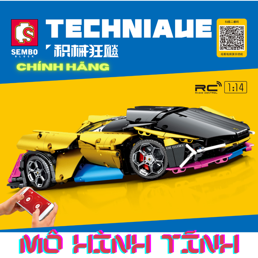 Mô hình lắp ráp technic siêu xe Lamborghini, tỉ lệ 1:14