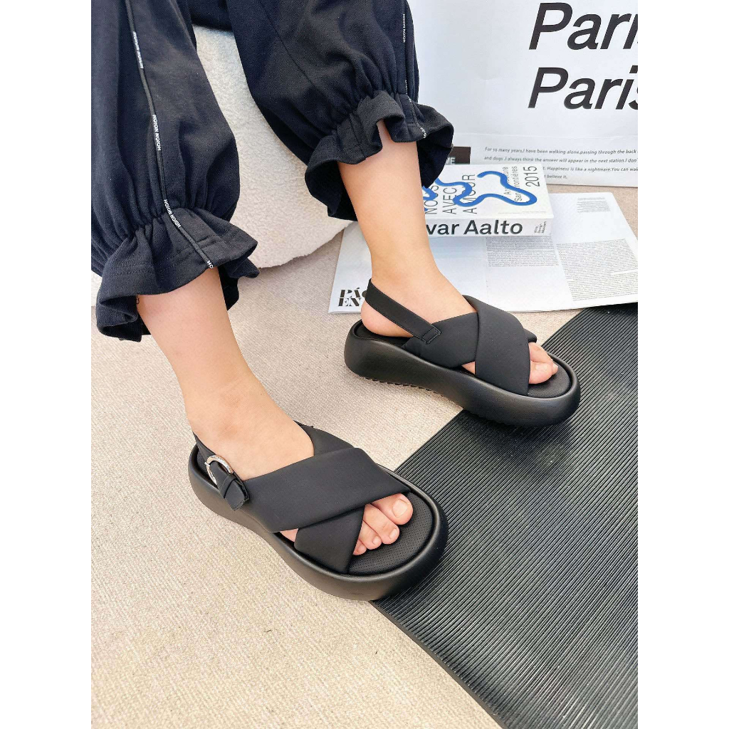 Sandal nữ quai ngang đế cao LANER 2023 xinh xắn fullbox