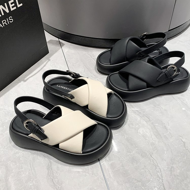 Sandal nữ quai ngang đế cao LANER 2023 xinh xắn fullbox