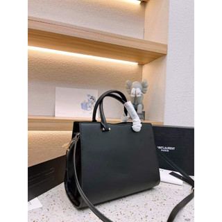 Túi xách nữ công sở da đen trơn size 31cm