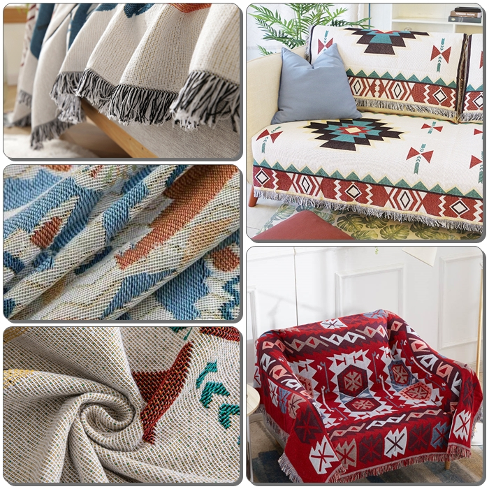 (DÀY-ĐẸP) Chăn Thảm Trải Picnic Dã Ngoại Họa Tiết Dân Tộc, Thảm Phủ Sofa Ghế Tủ Decor Nhà Cửa