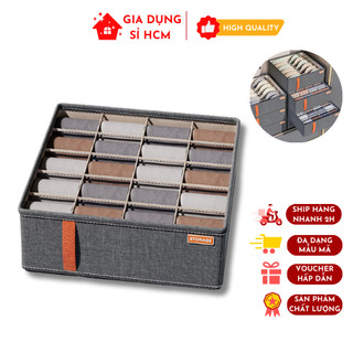 Hộp vải hộp đựng quần áo chia ngăn, đựng đồ lót, áo lót tiết kiệm không gian tủ quần áo 32x32x11cm
