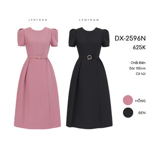 Váy xòe LYN TRAN DX-2596N có đai eo Chất Biên Mềm Mịn Trơn Sóng