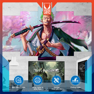 Tranh Luffy, Zoro dán tường, tranh decal One Piece ghép 5 tấm SIÊU RẺ. Poster trang trí phòng ngủ, bàn học.