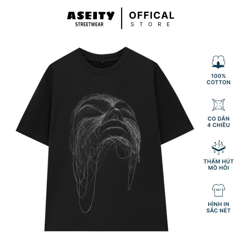 Áo thun unisex local brand ASEITY,chất cotton 100% phong cách đường phố- mặt người 3d