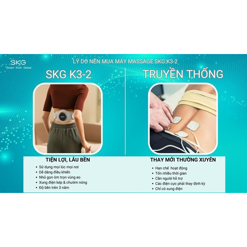 MÁY MASSAGE LƯNG SKG K3-2 xoá tan cơn đ.au lưng, vùng thắt lưng