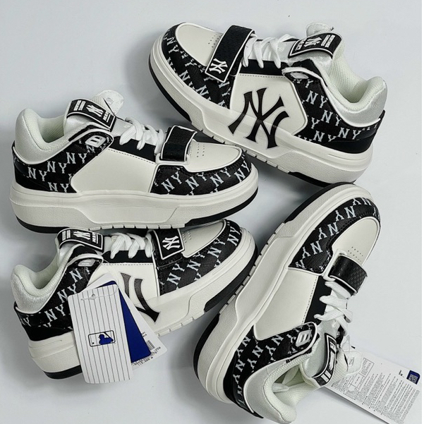 Giày MLB Chunky Quai Dán Họa Tiết Đen Trắng . Hàng Cao Cấp Đủ Size 36-43 - thanggiaychina