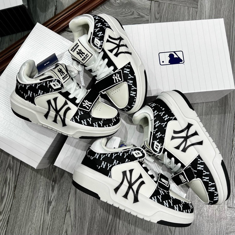 Giày MLB Chunky Quai Dán Họa Tiết Đen Trắng . Hàng Cao Cấp Đủ Size 36-43 - thanggiaychina