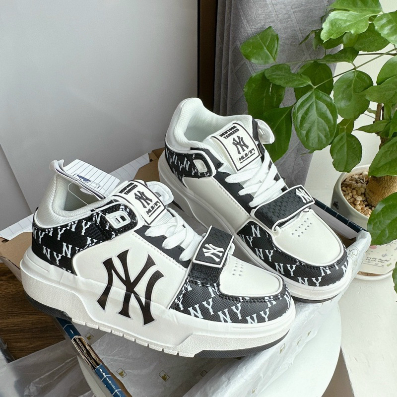 Giày MLB Chunky Quai Dán Họa Tiết Đen Trắng . Hàng Cao Cấp Đủ Size 36-43 - thanggiaychina