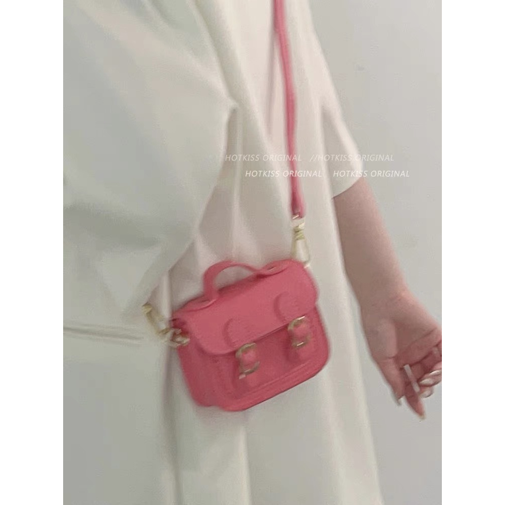 Túi đeo chéo nữ mini hai cúc 2 nịt dáng vuông