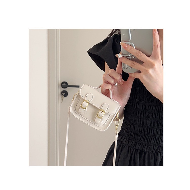 Túi đeo chéo nữ mini hai cúc 2 nịt dáng vuông