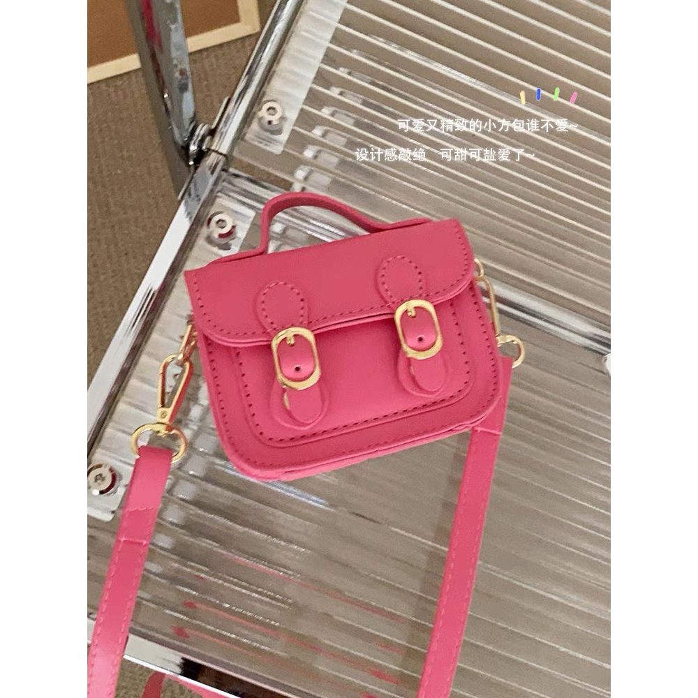 Túi đeo chéo nữ mini hai cúc 2 nịt dáng vuông