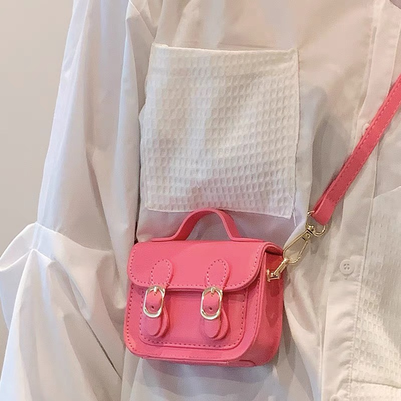 Túi đeo chéo nữ mini hai cúc 2 nịt dáng vuông