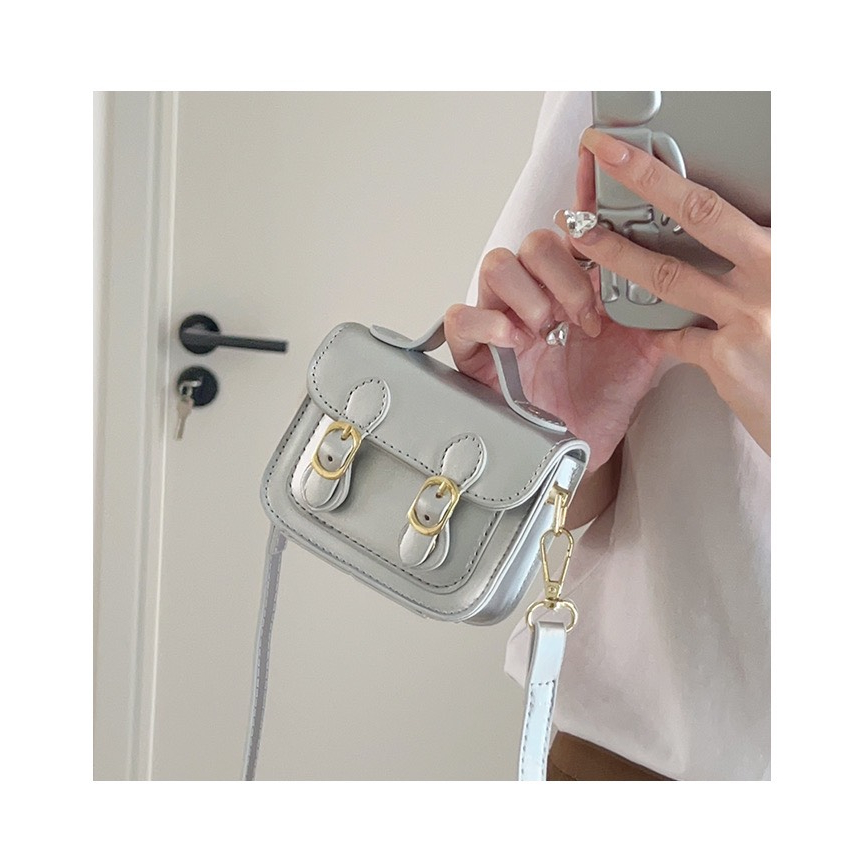 Túi đeo chéo nữ mini hai cúc 2 nịt dáng vuông