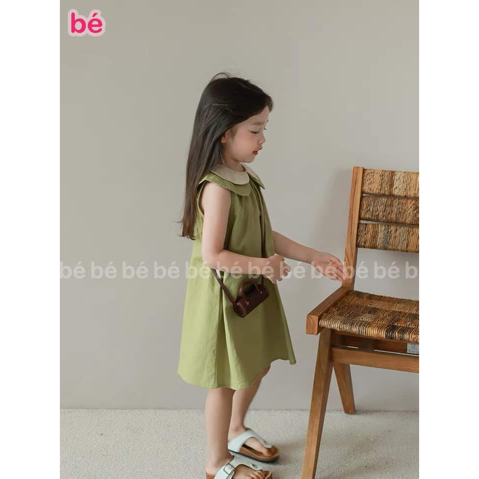 Váy cho bé gái dáng xòe, có là cổ phối siêu xinh