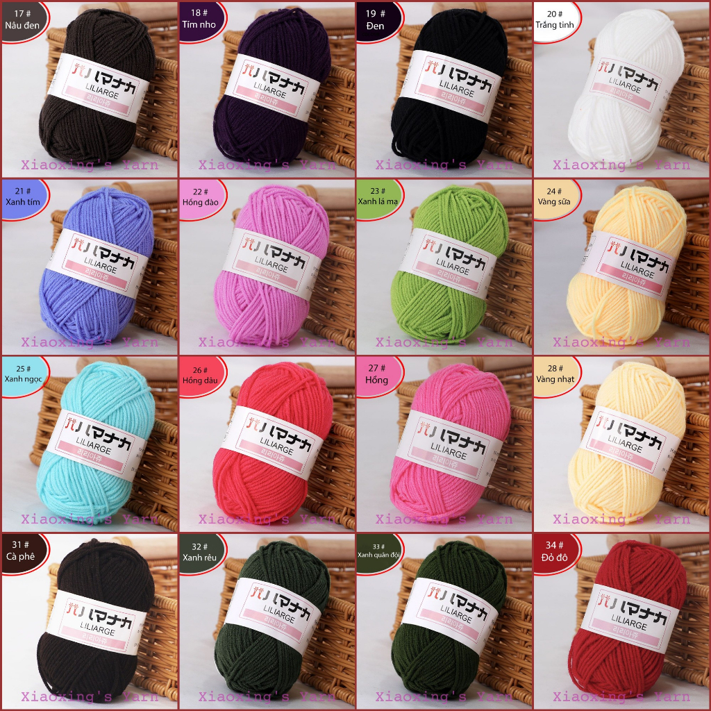 Len hàn nhí milk cotton Hàn Quốc cuộn 25g dùng đan móc len cơ bản, móc thú không xù lông | Xiaoxing's Yarn